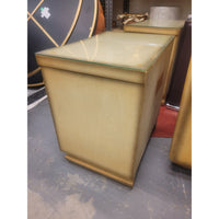 PAIR of Custom 1960s Pine Nightstands w/ Brass Pulls - colletteconsignment.com