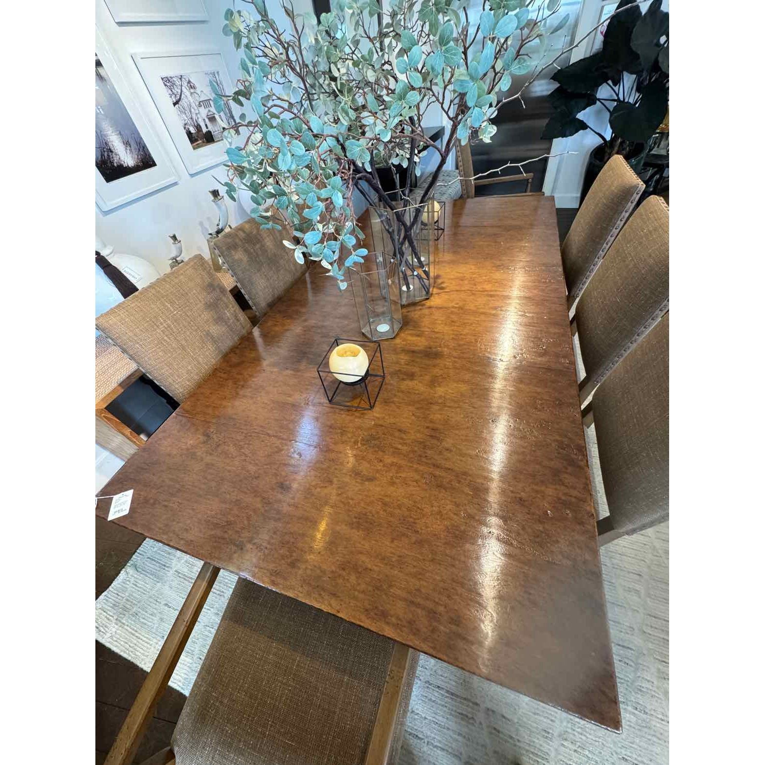 Custom Spanish Dining Table by Dennis & Leen for Holly Hunt 132"L x 50"W x 30"H - colletteconsignment.com