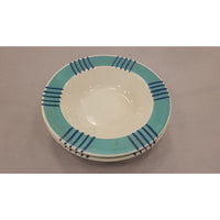 Pair of Teal Edge Ceramic Bowls