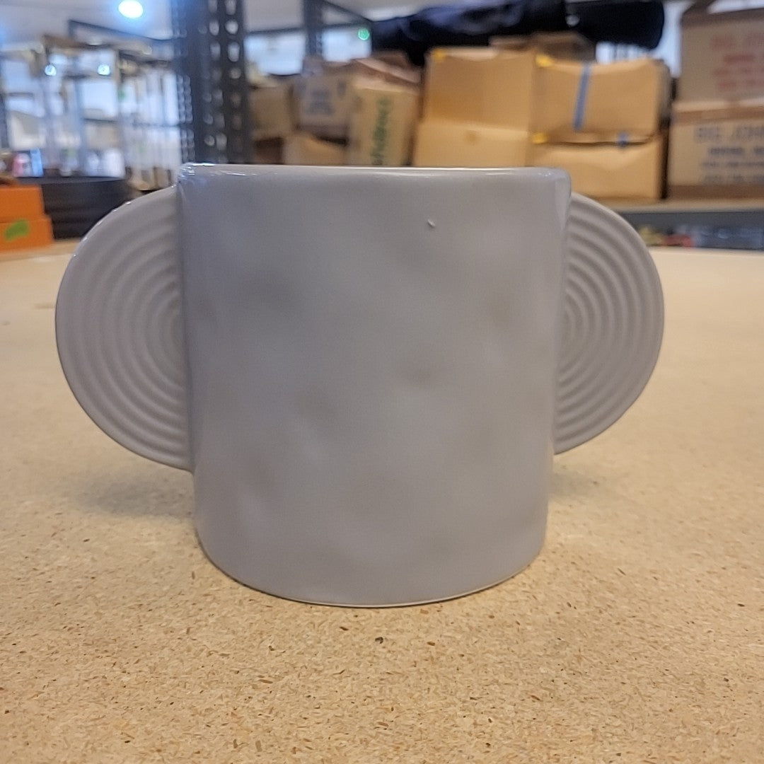 Glazed Gray Ceramic Pot w/ 2 Extensions