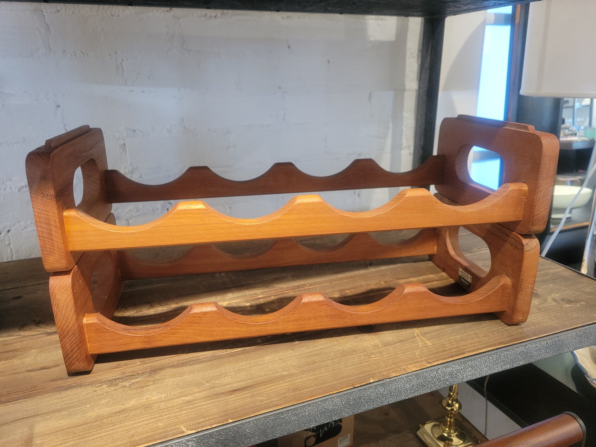 Teak 2-Pc Tabletop Wine Rack for 8 Bottles