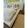 Custom Performance Textured Linen Pearl King Size Bed 117"Wx99"Dx36.5"H