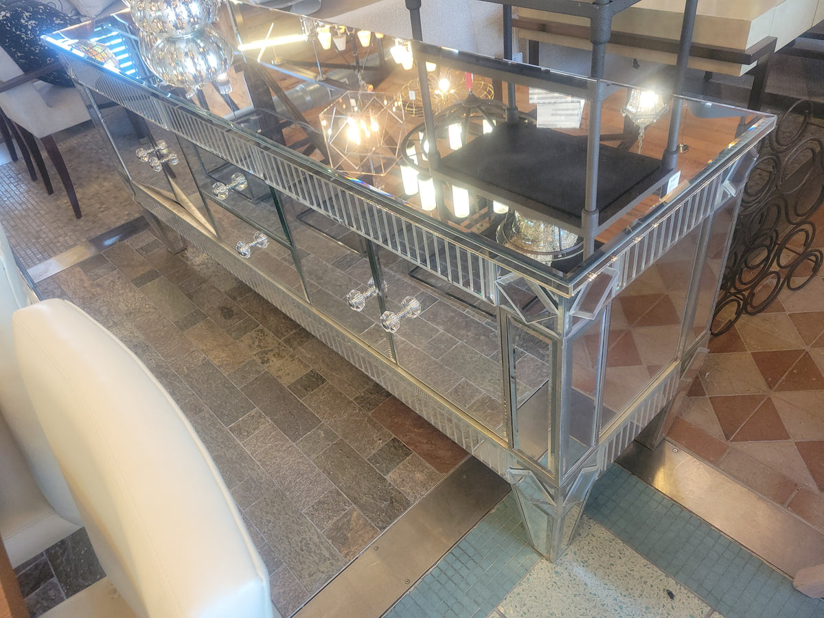 Custom Beveled Glass Mirror Credenza by Venfield