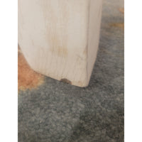 Queen Anne Style White Wash Wood Side Table