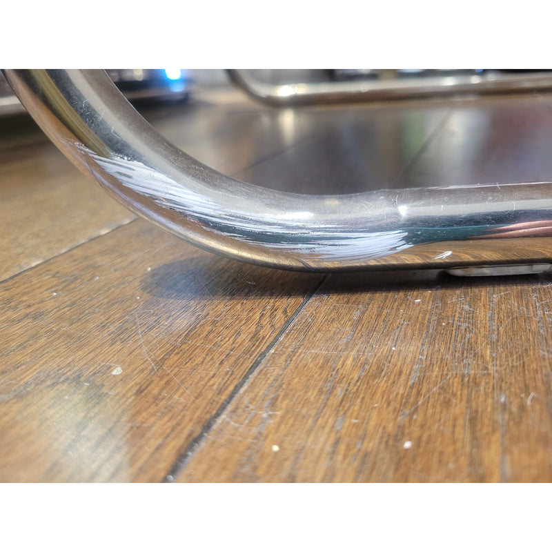 Bauhaus Style Woven Rattan Low Chair w/ Chrome Base