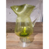 SET of Vintage Green Glass Drink Pitcher & 6 Glasses by Sasaki