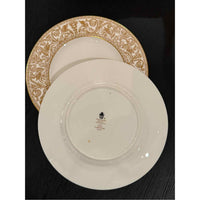 Set of Eight Salad Plates Wedgewood Florentine Gold, 8" Dia