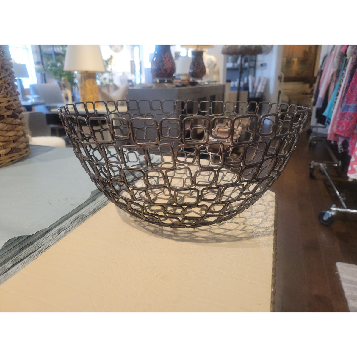 Copper Wire Square Cut Bowl - colletteconsignment.com