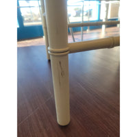 PAIR of Bulgarian Faux Bamboo Dining Chairs w/ Beige Cushions - AS IS