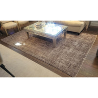 7x11 Handmade Indian Gray Over-Dye Silk & Wool Blend Country Carpet / Rug - colletteconsignment.com