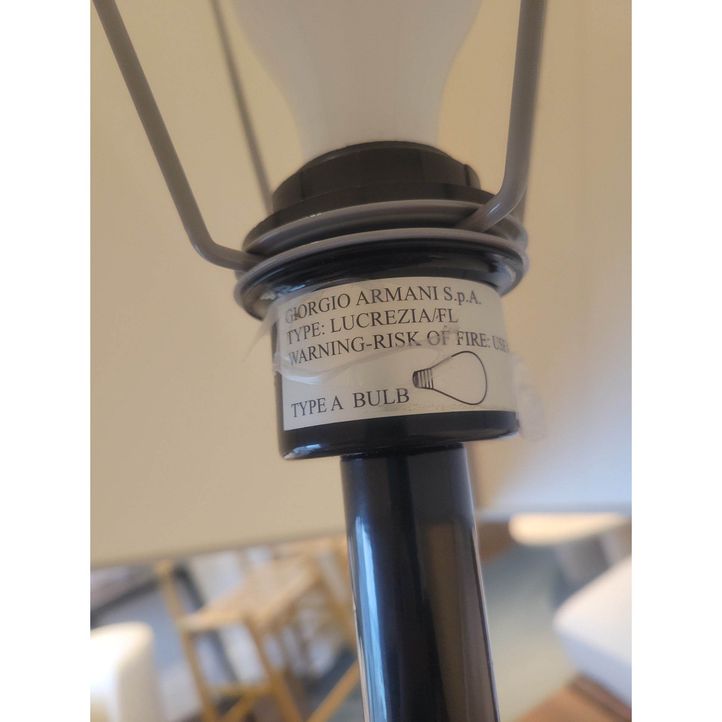 Metal Matchstick Floor Lamp w/ Shade by Armani Casa - colletteconsignment.com