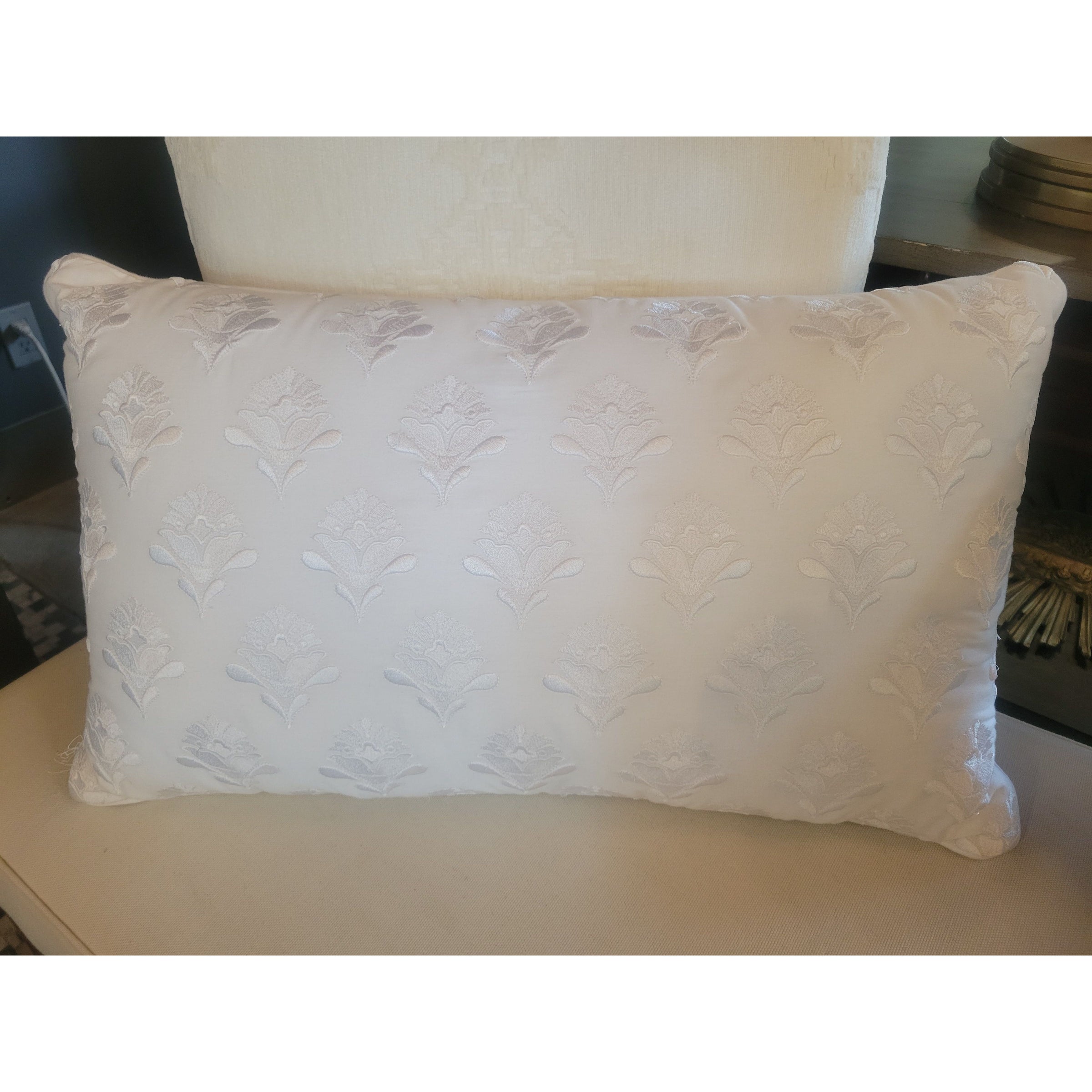 Sky Embroidered Foulard Lumbar Pillow