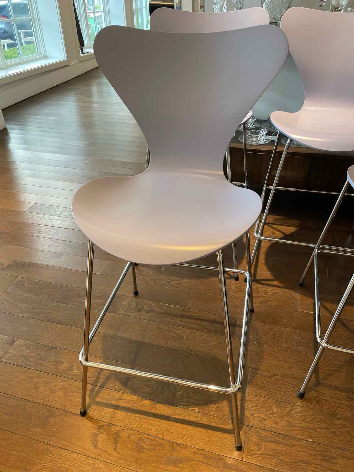 PAIR of Lavender Counter Stools by Fritz Hansen