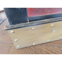 Mahogany & Cherry Bar de Bistro w/ Steel Top & Brass Rail by French Heritage - colletteconsignment.com