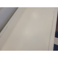 Vintage White Painted Wood Console Table w/ Open Storage - colletteconsignment.com