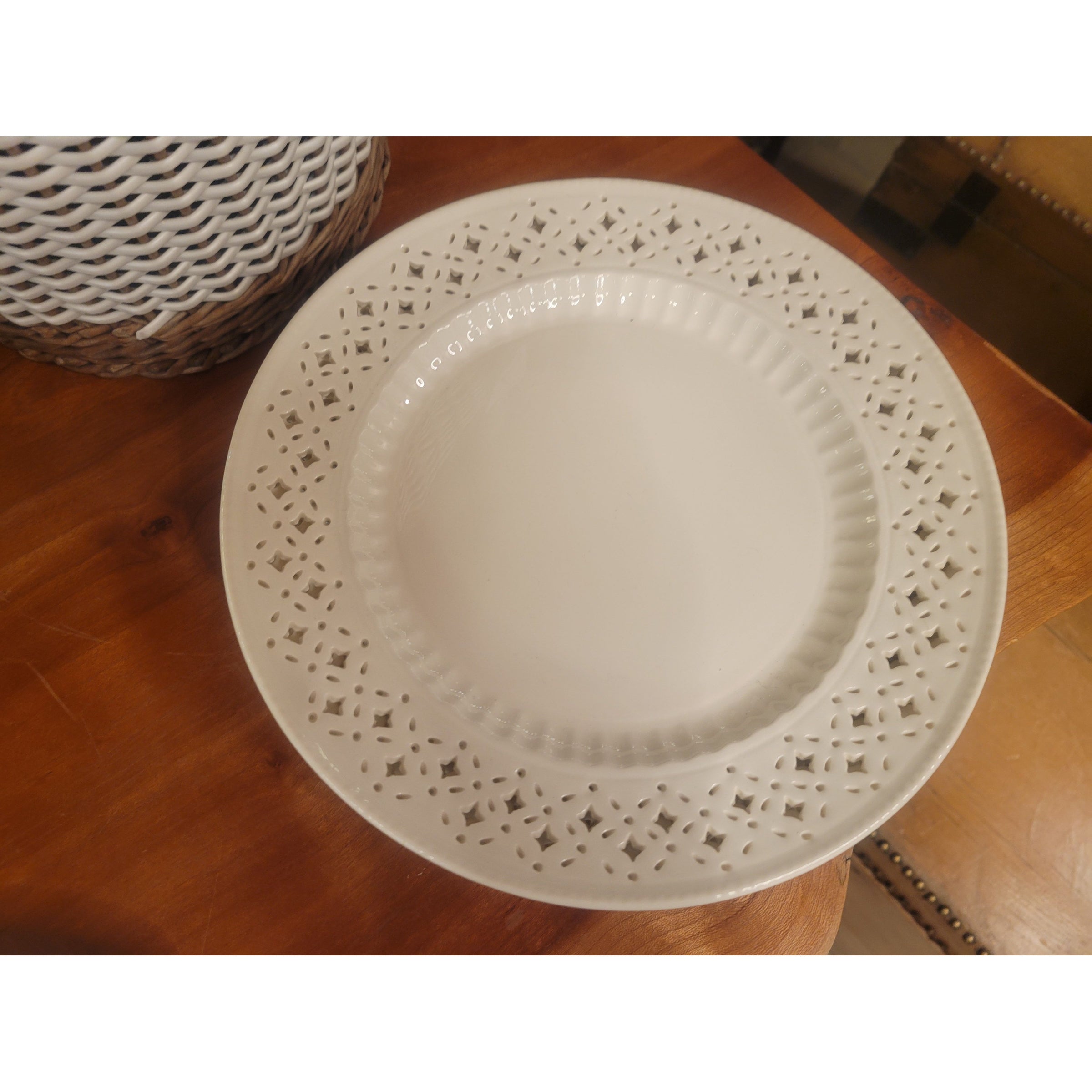 SET of 10 Pierced Porcelain Salad / Dessert Plates by Hartley Greens