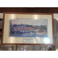 'Mountain Lodge, Little Moose Lake' by Hughson Hawley, 1914 Print in Frame