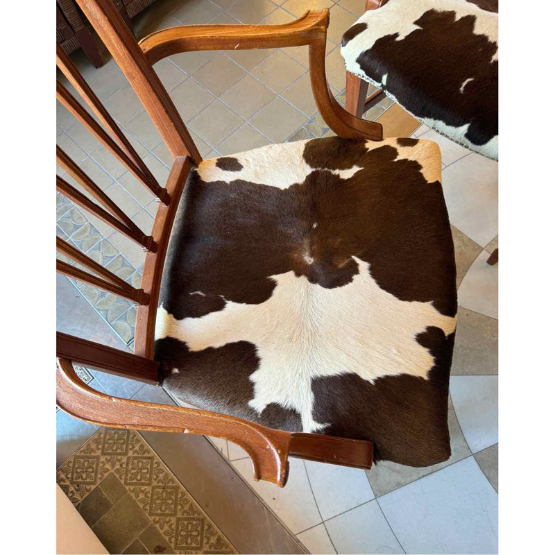 PAIR of Antique Mahogany Cowhide Chairs