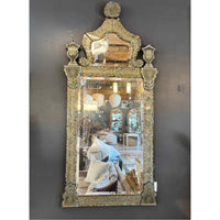 Hollywood Regency Style Gray Painted Venetian Mirror