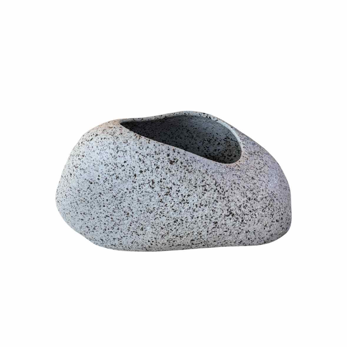 Ikebana Gray Rock Sculptural Vase
