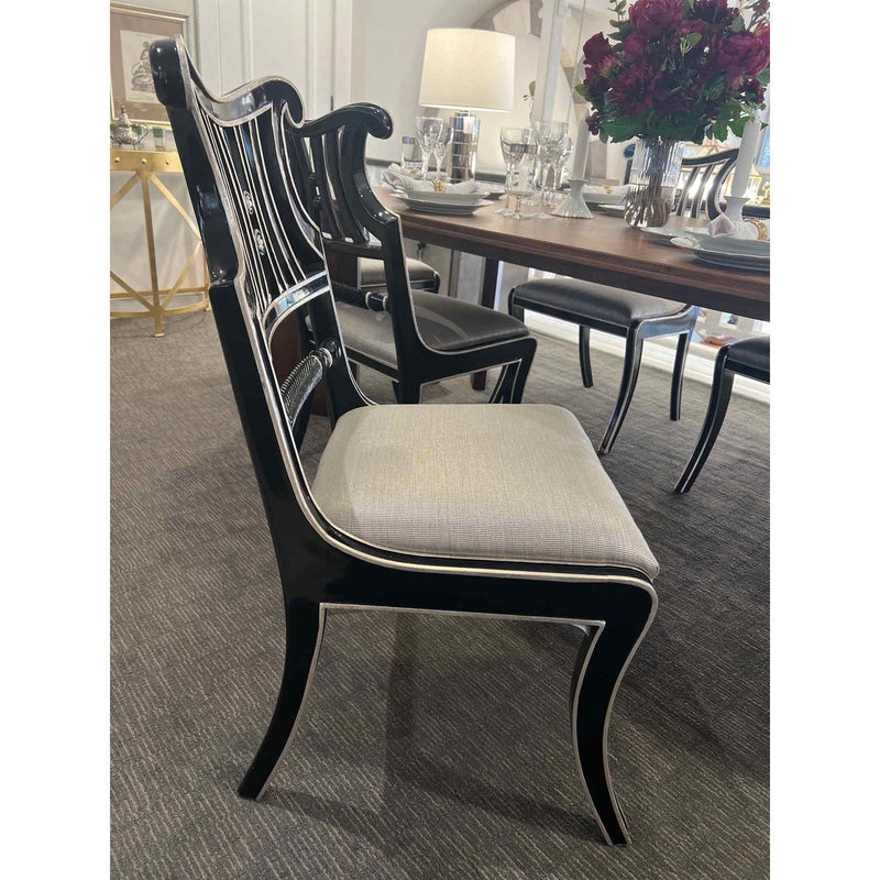 Regency Set of 6 Dining Room Chairs with Custom Fabric