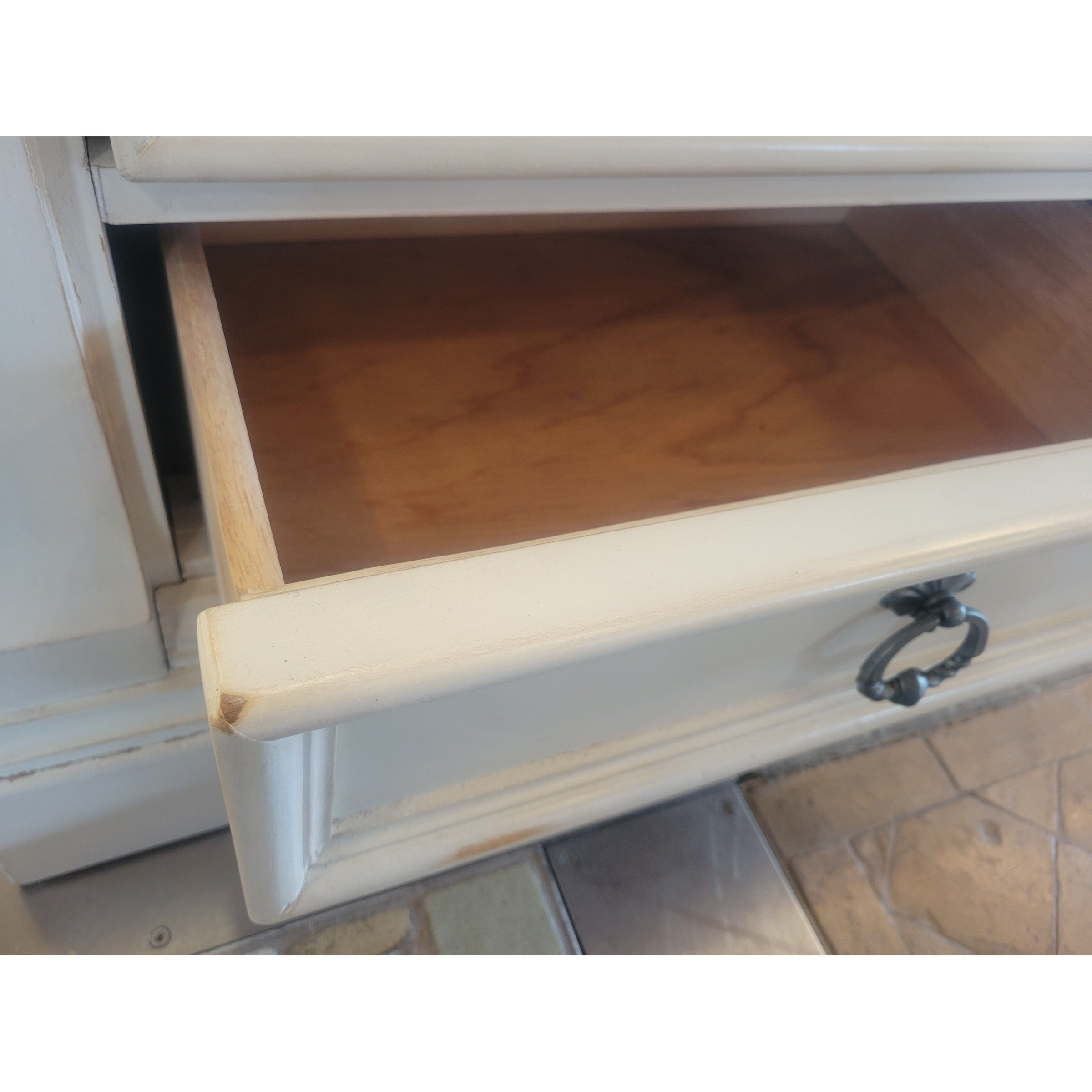 PAIR of White Wood 3-Drawer Nightstands (AS IS)
