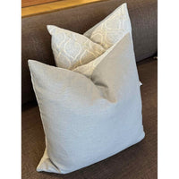 PAIR of Square Gray Embroidered Pattern Pillows