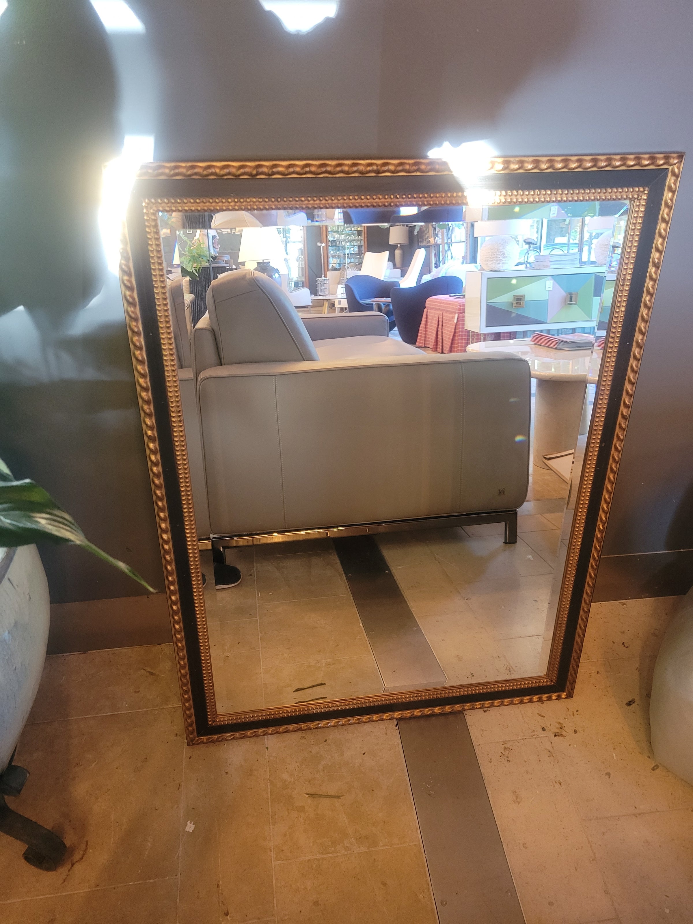 Black & Gold Mirror w/ Beveled Glass by Ballard Designs