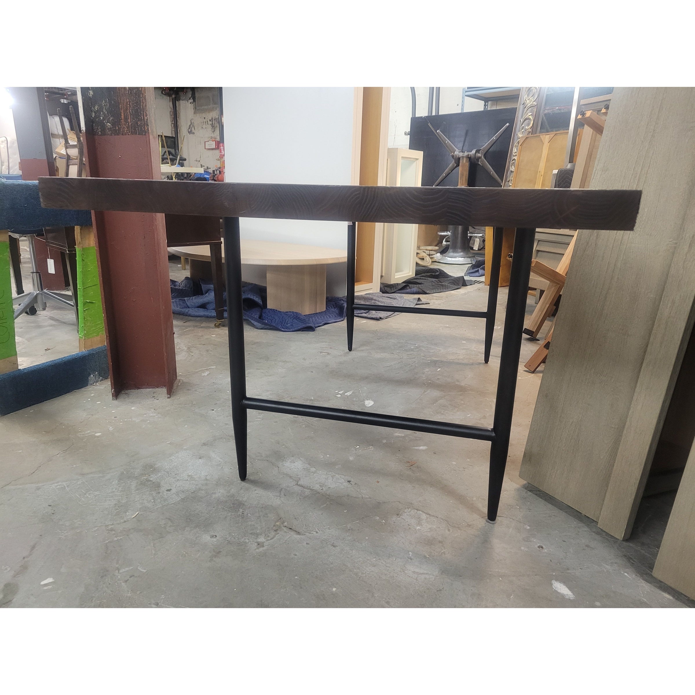 Wood & Metal Desk w/ White Marble Top by Maria Yee (AS IS)