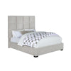 King-Sized Gray Upholstered Panel Bed