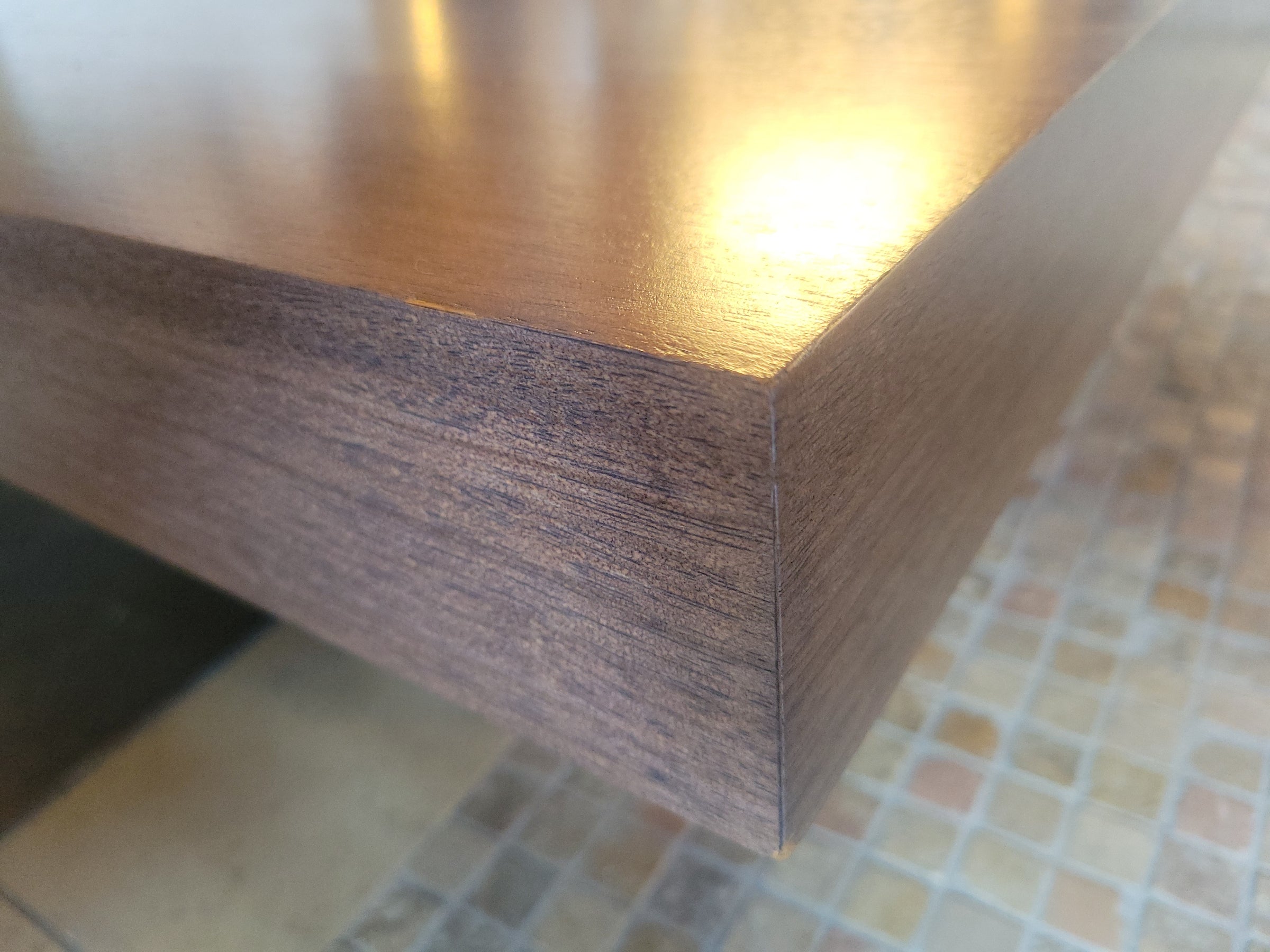 Wood Coffee Table w/ Black Wash Legs (AS IS)