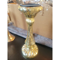 Gold Mercury Glass Pillar Candle Stick