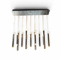 Custom Blackened Steel 13-Light Candle Pendants Fixture