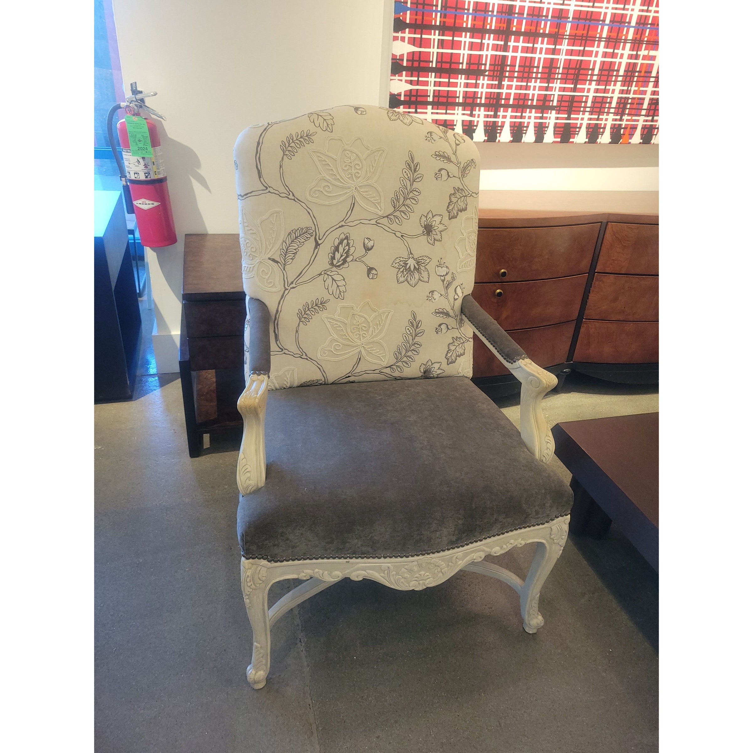 'Lee Jofa' Velvet Arm Chair by Jeff Zimmerman Collection