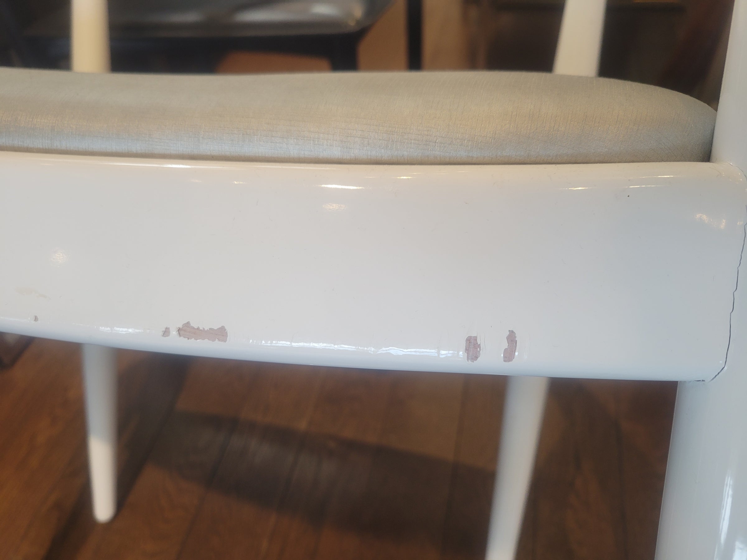 SET of 4 White Lacquered Mahogany Danish Dining Chairs by Villa & House (AS IS)