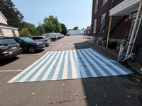 14.5' x 16' Light Blue & White Striped Rug by ABC Carpets