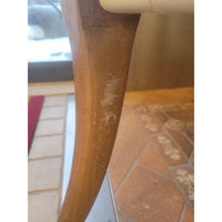 SET of 6 'Sussex' Driftwood Dining Chairs w/ White Leather Seats by Oly