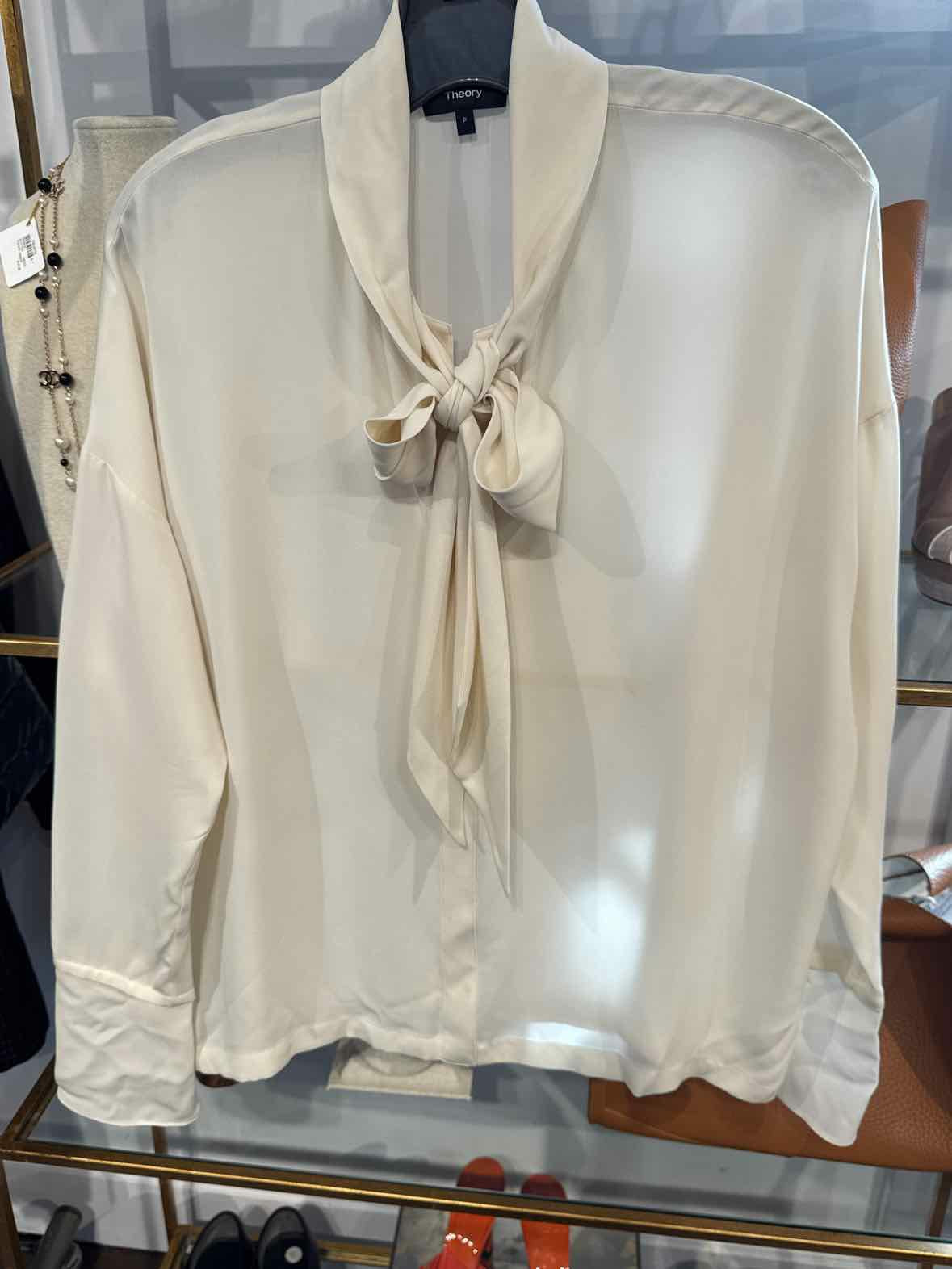 Women's Theory Size P Ivory Blouse