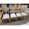 SET of 4 Pine Slatback Dining Chairs w/ Seat Cushions by RH - AS IS