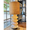Vintage Murano Glass Pagoda Lamp by Carlo Nason for Mazzega w/ Burlap Shade
