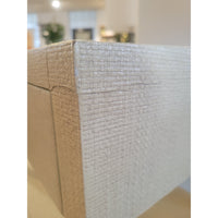 'Conrad' Beige Raffia Double Nightstand Attrib. to Made Goods - AS IS