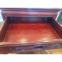 Mid-Century Chinese Chippendale Rosewood Nightstand (AS IS) - colletteconsignment.com