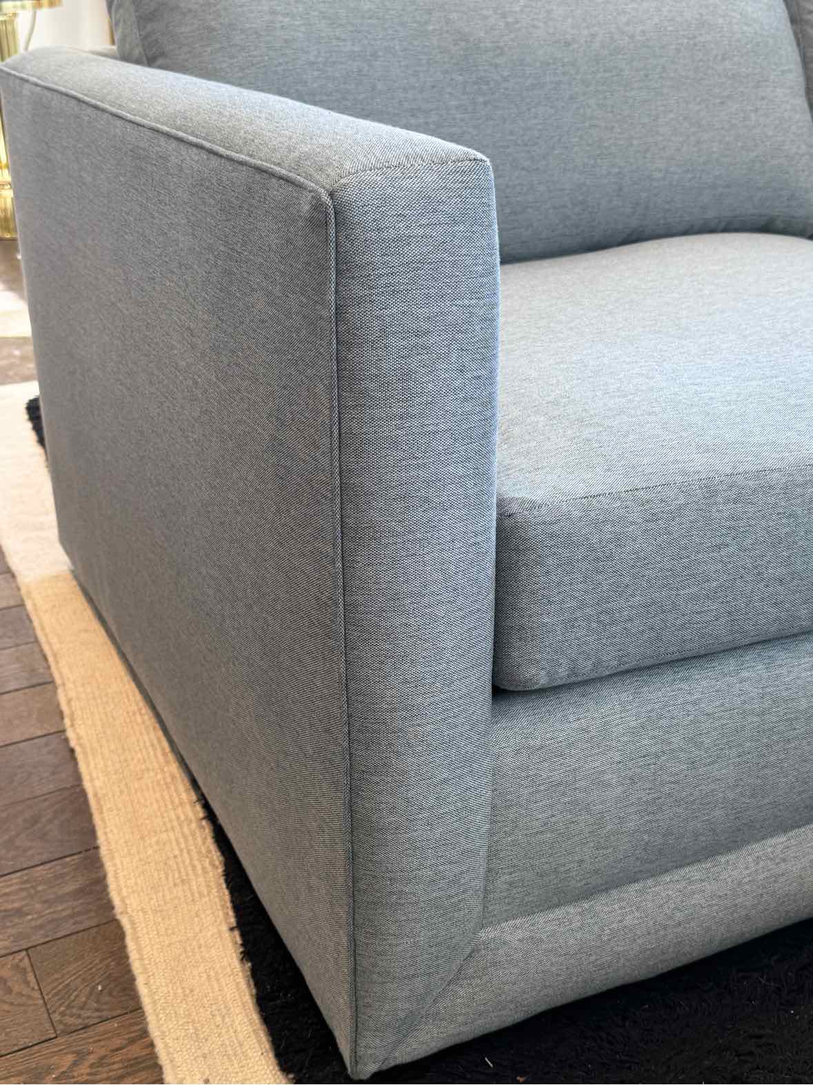 Light Blue Melange Weave Sectional by Maiden Home, 105"L x 105"W x 24"H