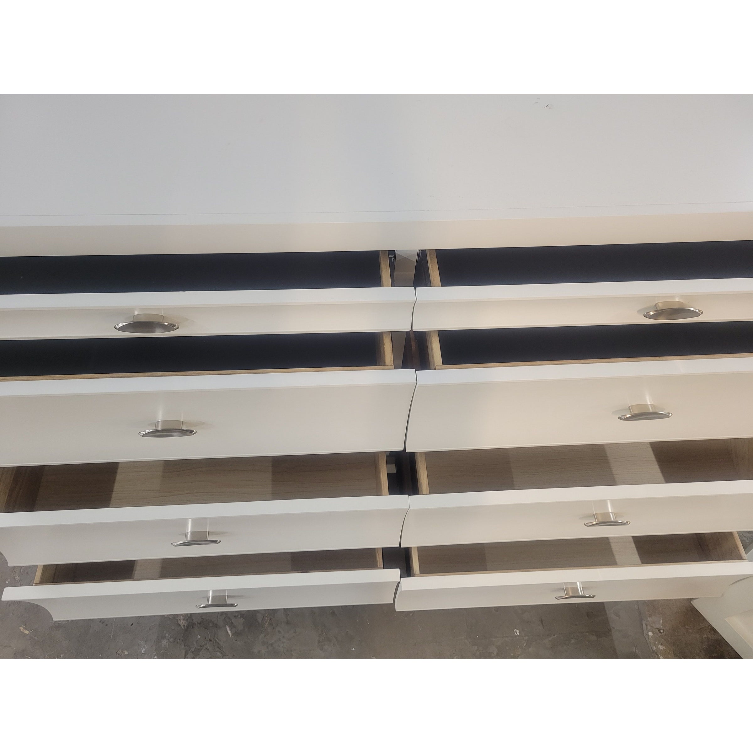 Contemporary White Wood Dovetailed 8-Drawer Dresser (As Is)