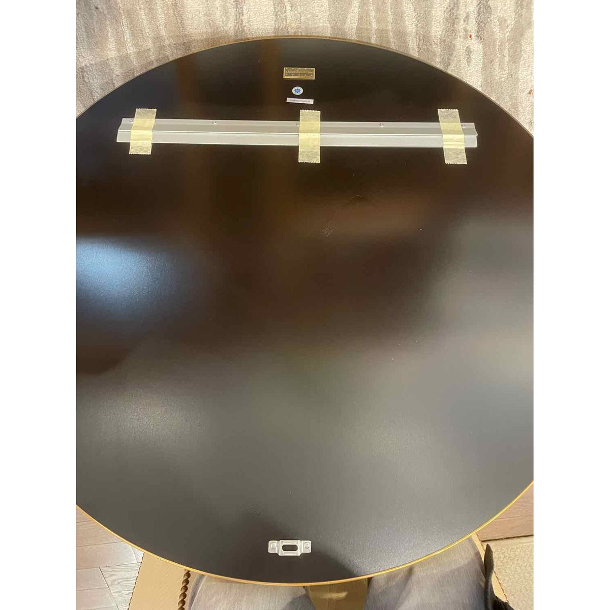 Harlequin Round Blue & Gold Mirror by Jonathan Adler