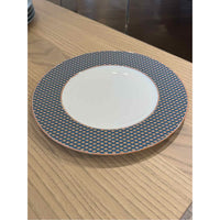 Hermes Tie Set Porcelain Dinner Plate w/ Green Trim