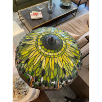 Bronze Floor Lamp w/ Tiffany Style Dragonfly Stained Glass Shade