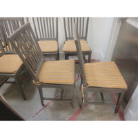 SET of 8 Gray Wood Village Grigio Dining Chairs (AS IS) - colletteconsignment.com