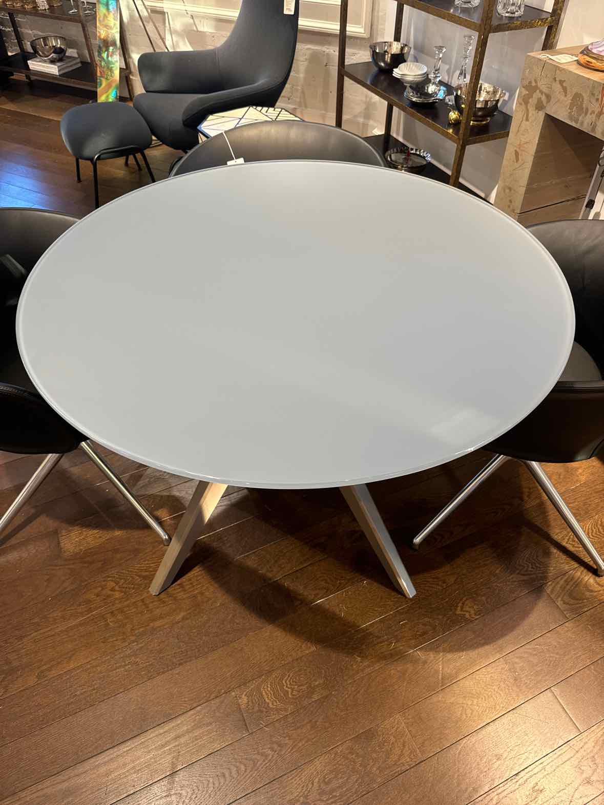 Modern Round Dining Table, Downtown Collection by Canadel 42"Diamx30"H