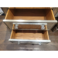 PAIR of Antiqued Mirror Glass Nightstands